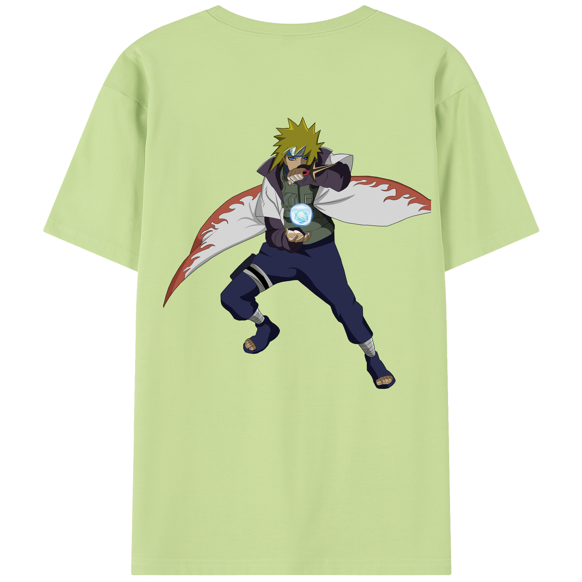 （画像用） NARUTO -ナルト- 波風 ミナト Namikaze Minato 綿100％半袖Tシャツ（背面プリント）